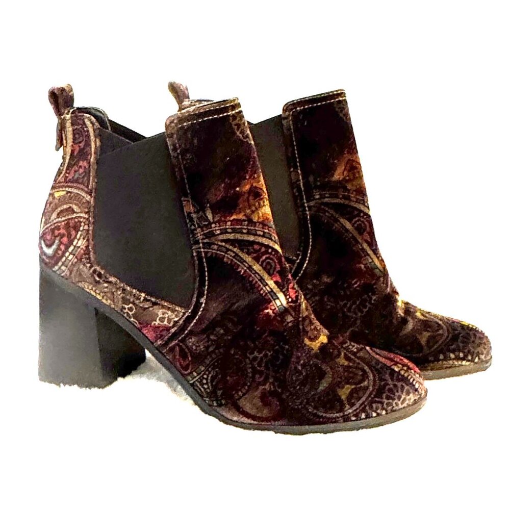 BP Womens Paisley Velvet Bootie - GORGEOUS! 8.5M Like New!